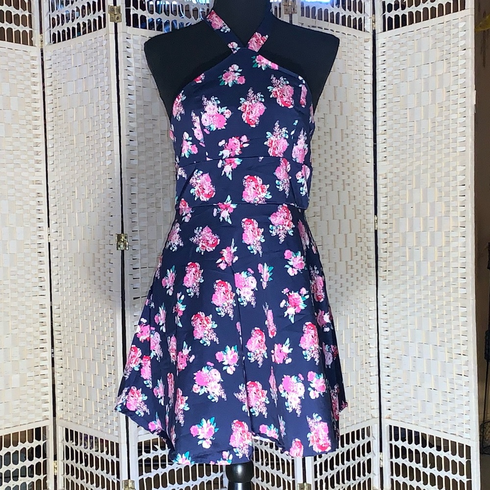 Charlotte Russe Floral Halter Mini Dress